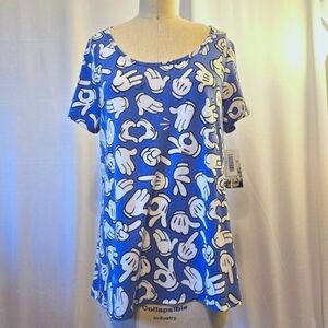NWT LuLaRoe Sz L Disney Mickey Hand top
